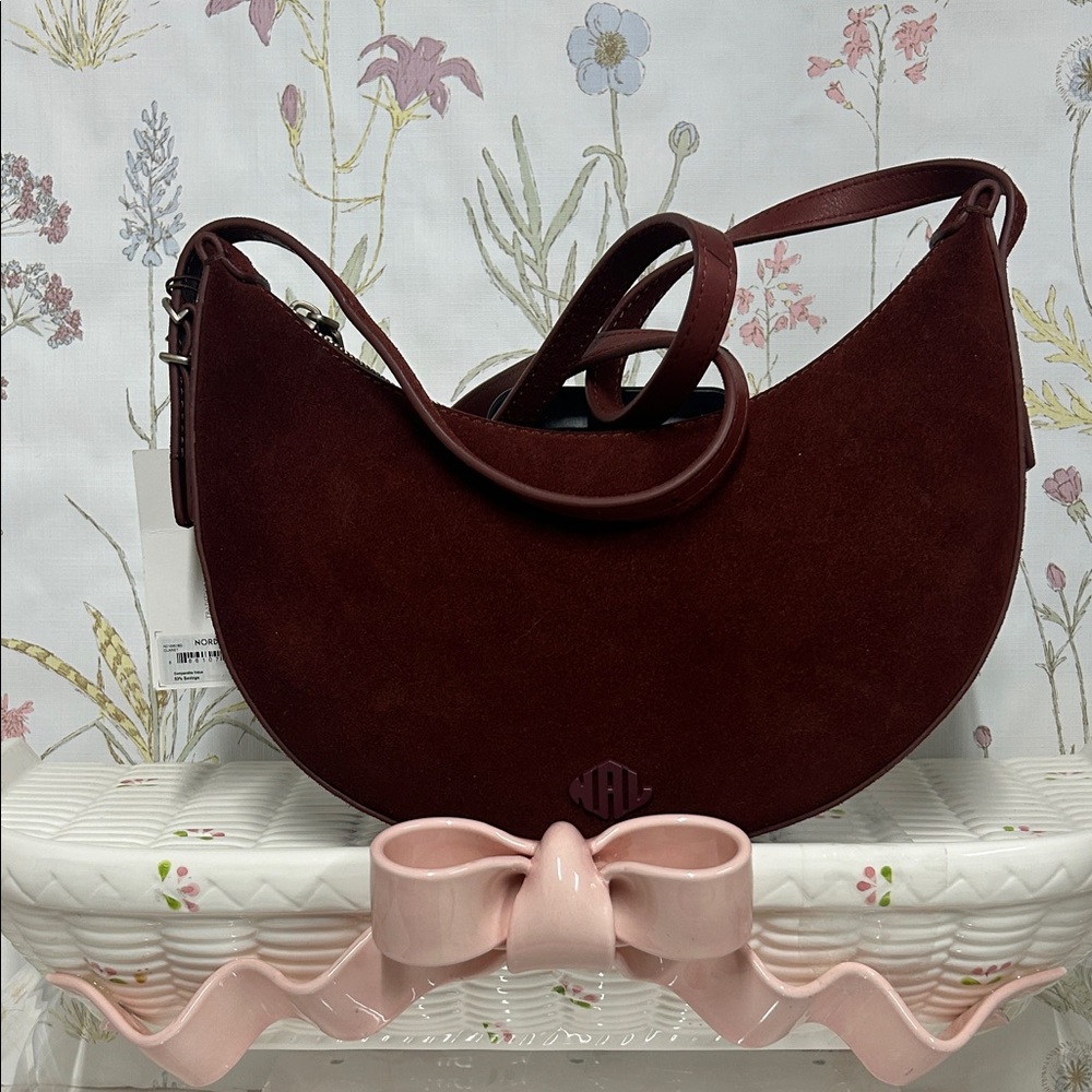 Chic Burgundy Suede Women's Shoulder / Crossbody Bag 12x7